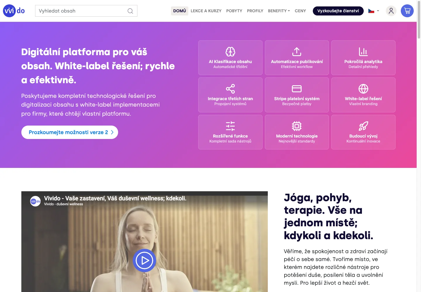 Skutečný náhled projektu Vivido.fit